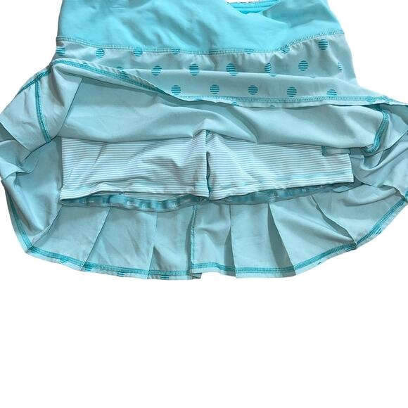 Lululemon Pace Setter Skirt in Stripe Dot Printed Angel Blue Rare Size 4 Tall - Picture 3 of 5
